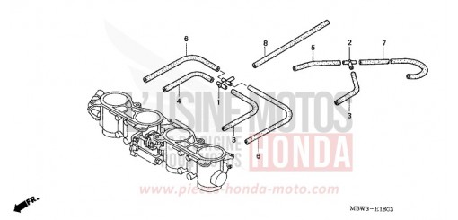 DROSSELKLAPPENGEHAEUSE (LEITUNGSNETZ) CBR600FS1 de 2001